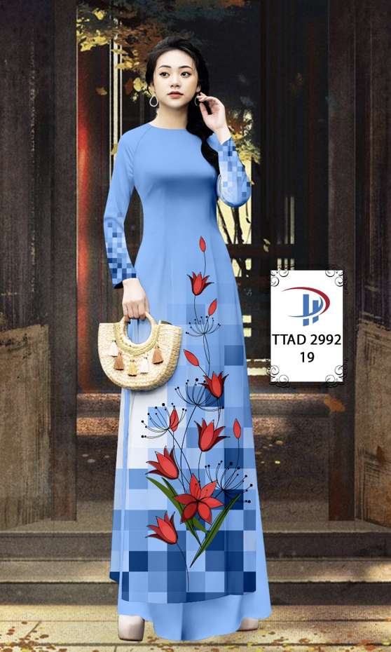 Vải Áo Dài Hoa In 3D AD TTAD2992 5